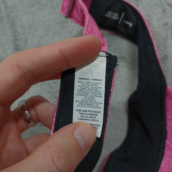 Nike Hat Womens OSFM Pink Adjustable Visor Dri Fit Tennis - Picture 4 of 4